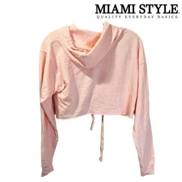 Women's Cropped Long‎ Sleeve Hoodie Workout Casual Pullover Cropped Sweatshirt - Picture 2 of 5